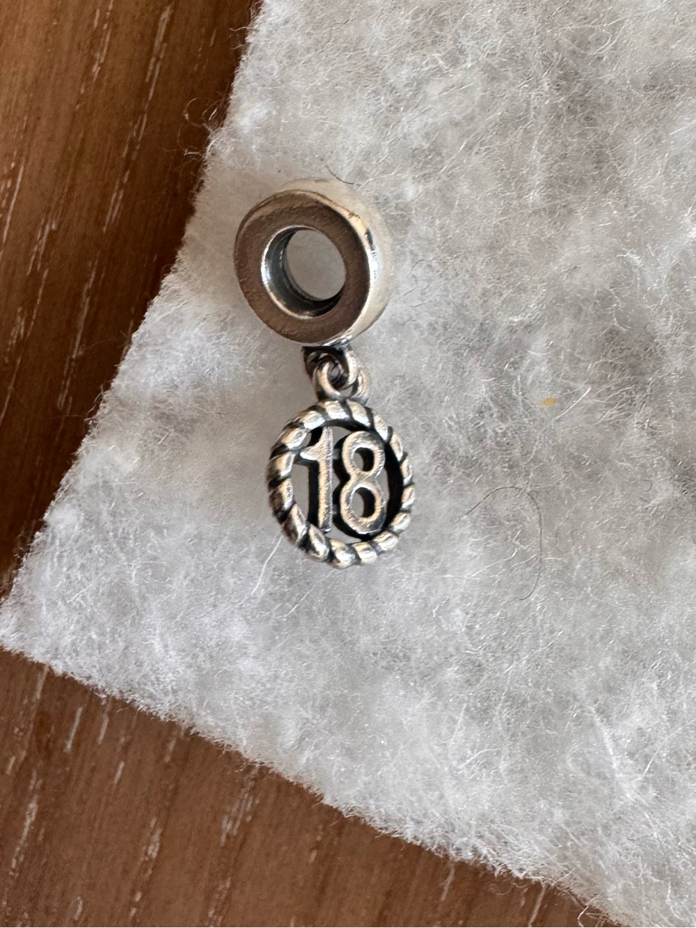 Pandora Silver '18' Dangle Charm